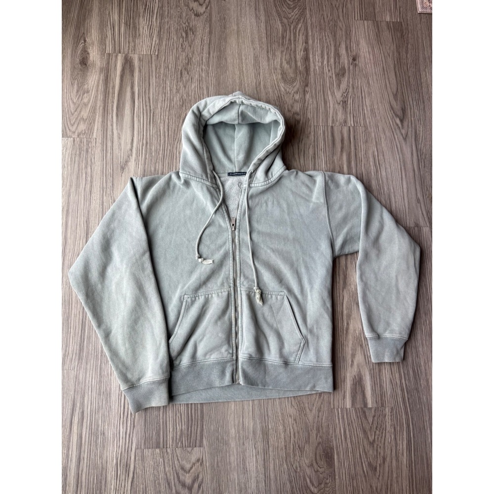 Brandy Melville Christy Full Zip Hoodie Sage Green Oversized Fleece Sweatshirt